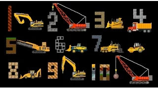 Construction Vehicles Counting -  Count to Ten with Trucks - The Kids' Picture Show