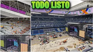 7 de junio 📅 PRUEBAS de SONIDO e ILUMINACIÓN PARA el CONCIERTO de DUKI 💥 Obras Santiago Bernabéu 🚧