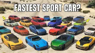 GTA 5 ONLINE - Which is fastest Sport cars | 1/4  DRAG RACE (TOP 10 FASTEST SPORT CAR)