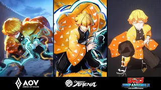 Zenitsu (AOV Skin) vs Zenitsu (OA) vs Zenitsu (Jump Assemble) : SKILLS