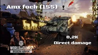 Amx foch (155) in Malinovka:8,2K direct damage :Wot console - World of Tanks