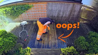 Showing my apprentice how NOT to clean decking