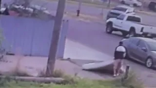 Man caught on surveillance video dragging mattress onto Detroit woman’s property