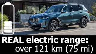 BMW X5 xDrive50e: electric range: city, highway real-life mpkWh, kWh/100 km consumption PHEV