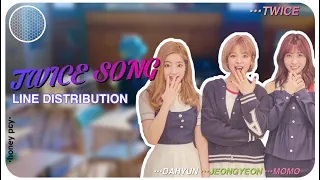 TWICE (트와이스) - TWICE SONG (트와이스송) (오빠생각) | Line Distribution