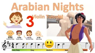 Arabian Nights from Aladdin sheet music and easy violin tutorial