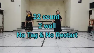 NO QUIERRE ENAMORARSE Line Dance | choreo by Icha Yulfariza & Tya Paw | Demo by Irene E & Po Gwat