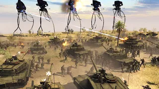 Entire US Army VS 5 GIANT TRIPODS!? - Call to Arms: War of the Worlds Mod Battle Simulator