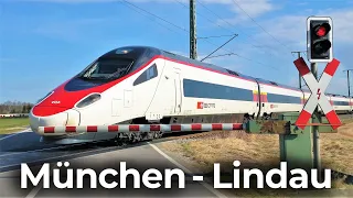 Mit Neigetechnik zum Bodensee | Führerstandsmitfahrt: München - Lindau Reutin | SBB Astoro - ETR 610