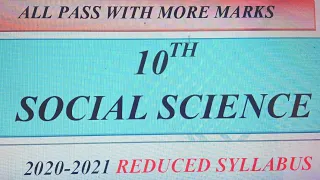 10th  Social 2020-2021 Reduced Syllabus "Part:1 OneWords"