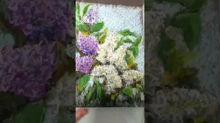 Lilac Painting Flower Original Oil Pastel / Сирень Рисунок Масляной Пастелью Цветы