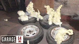 What happens when you fill tires with construction foam