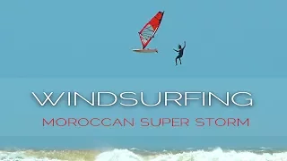 SUPER STORM,  MOROCCO. Windsurfing in Moulay Bouzerktoune summer 2017. Ocean waves and strong wind