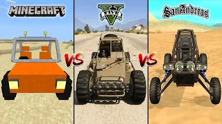 MINECRAFT BUGGY CAR VS GTA 5 BUGGY CAR VS GTA SAN ANDREAS BUGGY CAR - WHICH IS BEST?