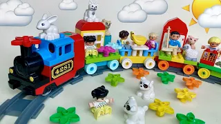 Диво-поїзд! Як збудувати місто на колесах? Відео для дітей з Lego Duplo. How to build a Lego town?