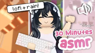 30 MINUTES OF KEYBOARD ASMR!! (Roblox Towers) *lofi music + rain sounds!*