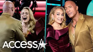 Adele FREAKS OUT Meeting 'The Rock' During Trevor Noah's Grammy Opening
