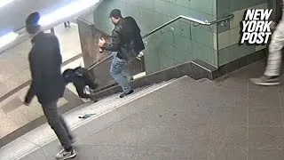 Drunk hooligan viciously kicks woman down subway stairs | New York Post