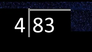 Dividir 83 entre 4 division inexacta con resultado decimal de 2 numeros con procedimiento