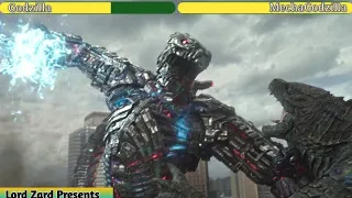 Godzilla Vs Kong Vs MechaGodzilla Final Battle With Healthbars (2021) L.Z