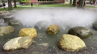 Tanner Fountain by Peter Walker, Harvard University, Cambridge, MA. Video by Charles Birnbaum, 2023