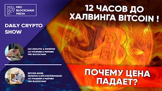 12 часов до ХАЛВИНГА BITCOIN ! Почему цена падает?