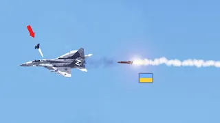 Unleashing Destruction: Ukrainian Missile Takes Down Russian Mig-29 Fighter Jet!