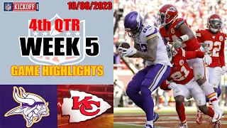 Minnesota Vikings vs Kansas City Chiefs GAME 4th QTR HIGHLIGHTS HD | NFL Week 5 - 10/08/2023