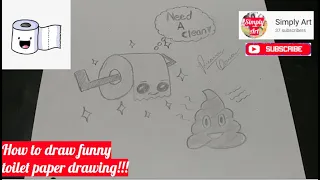 How to draw Funny Toilet Paper drawing