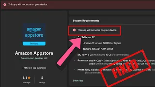 This app will not work on your device Windows 11 | Amazon app store