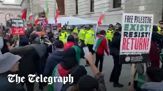 Pro-Palestinian protesters chase Israel supporter until police step in