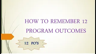 EASY WAY TO REMEMBER 12 PROGRAM OUTCOMES .