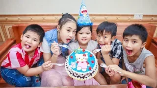 Kids Go To School | Day Birthday Of Chuns Children Make a Birthday Cake Hello Kitty