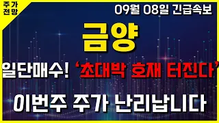 [금양주가] 긴급속보! 일단 매수 초대박 호재 터집니다. 배터리와 몽골 리튬광산 확보! 강력한 매수신호 포착! 주가 폭등전 마지막 기회 왔습니다.