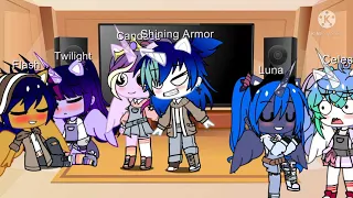 Mlp princesses and Flash and shining armor reacts to comic dubs