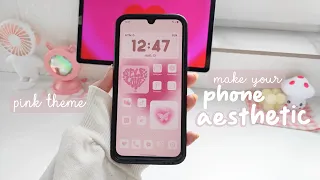 make your homescreen aesthetic 🎀 pink theme *tutorial* ♡ samsung galaxy