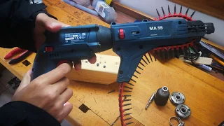 TEST Cordless Drywall Screwdriver Bosch GTB 12V-11 with Bosch MA 55