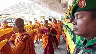 Prosesi Keberangkatan Mendiang Bhikkhu Jinadhammo Maha Thera ke tempat Kremasi.Hari Sabtu,4 Feb 2023