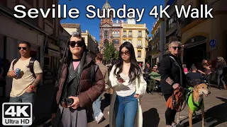 Seville 4K Walk 🎨 Sundays Museum art show to Alfalfa square, Spain