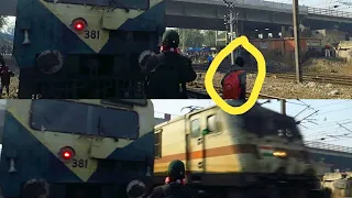 Stupid Boy Saved From Raging Beast !!! 12269 Chennai Duronto Express at Full Speed !!