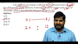 Q73. A Rs 1000 box of cookies is offered at 10% discount and a....?(#SSCCGL Maths Questions)