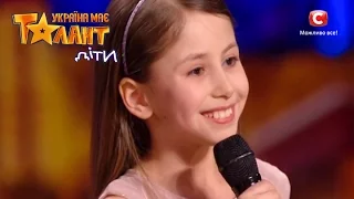 9 years old girl sings song from cartoon on Ukraine's Got Talent.