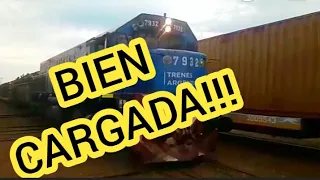 Urquiza Cargas ESTACIÓN PASO de LOS LIBRES CTES LOCOMOTORA 7932 BIEN CARGADA!!! 09-10-20