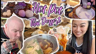 SHABUSHI Conveyor Belt HOT POT CASUAL MUKBANG (*THAI DESSERT) | SASVlogs