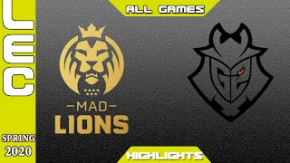 G2 vs. MAD HIGHLIGHTS - Week 1 Day 1  LEC Spring Split  G2 Esports vs. MAD Lions (2020)
