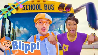 WHEELS ON THE BUS | New BLIPPI Music- Kids Cartoons & Songs | Healthy Habits for kids