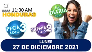 Sorteo 11 AM Resultado Loto Honduras, La Diaria, Pega 3, Premia 2, LUNES 27 de diciembre 2021