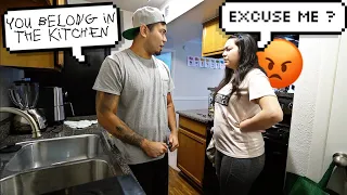 TELLING MY WIFE SHE BELONGS IN THE KITCHEN PRANK! 😬👩🏻‍🍳