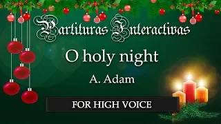 Cantique de Nöel (O holy night) KARAOKE FOR HIGH VOICE - A. Adam - Key: D Major