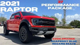 2021 F-150 Raptor 37 Performance Package Code Orange Interior & Exterior Walkaround/Review [4K]